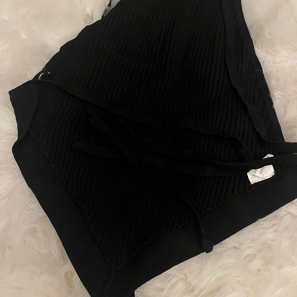 Black Ribbed Knit Top - Picture 3 of 3